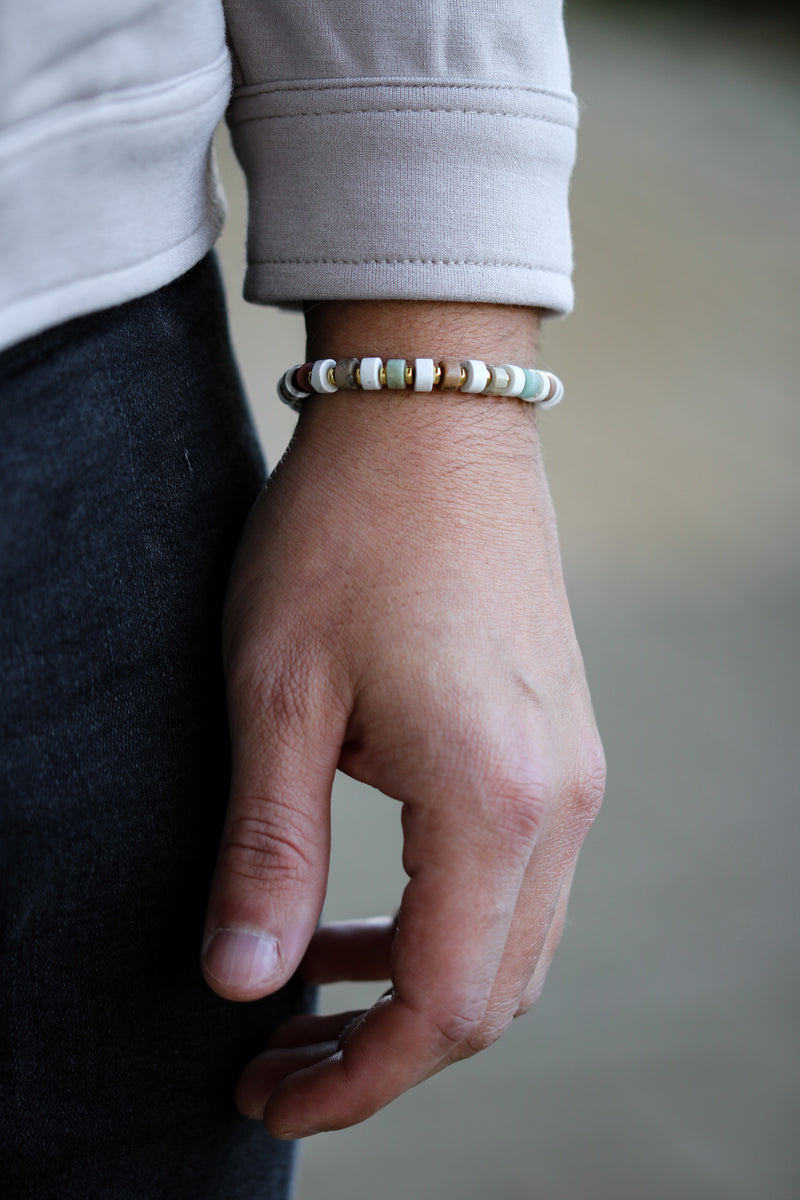 adjustable gemstone bracelet for men and woman. unisex bracelet. crystal bracelet