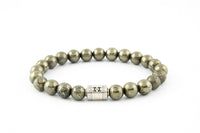 Thumbnail for silver pyrite stone luxury bracelet zilveren armband kralenarmband edelsteen pyriet mala