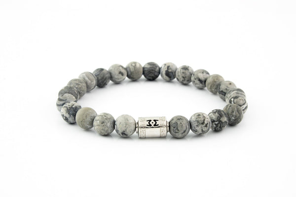 silver picasso jasper stone luxury bracelet