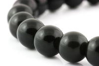 Thumbnail for silver black obsidian stone luxury bracelet close up
