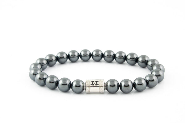 silver hematite stone luxury bracelet