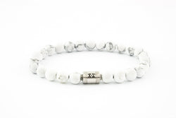 silver white howlite stone luxury bracelet