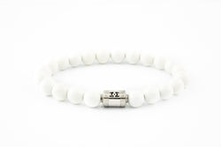 silver white tridacna shell stone luxury bracelet